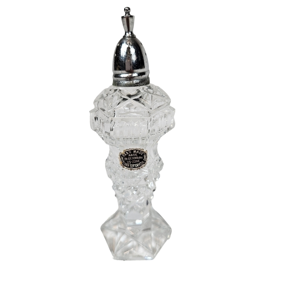 Vintage Handmade Cut Crystal Salt Shaker Made in‎ Germany  N53